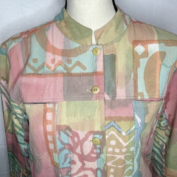 Orvis Sz S Funky Pastels Cotton Short Jacket Blazer - Picture 2 of 7